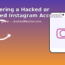 Illustration of a smartphone with an Instagram camera icon and a padlock, representing recovering a hacked or disabled Instagram account