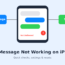 Illustration of an iPhone showing a failed iMessage and an SMS fallback