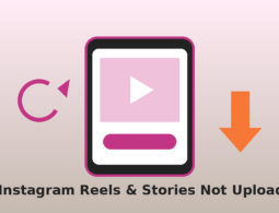 Illustration of a phone with a video and an upload arrow for fixing Instagram Reels and Stories not uploading